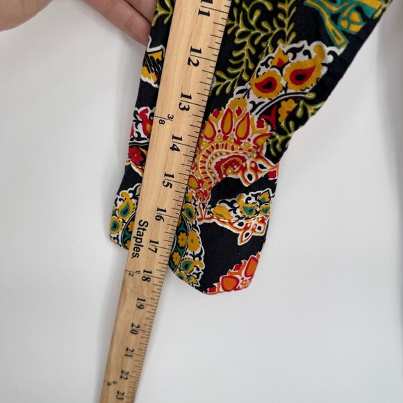 Charter Club Womens Shirt 8 Multicolor Floral Cotton Button Up Boho Retro Print - Picture 5 of 6